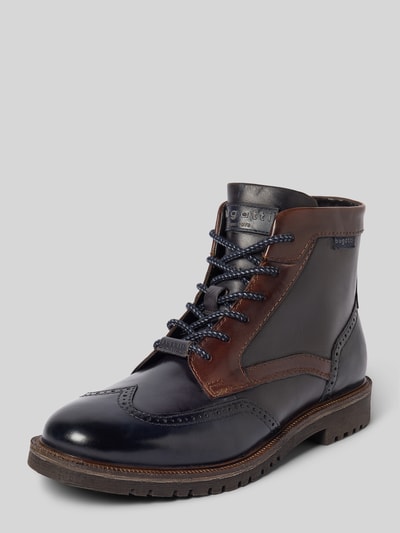 bugatti Schnürstiefel mit Label-Detail Modell 'Seve' Dunkelbraun 1