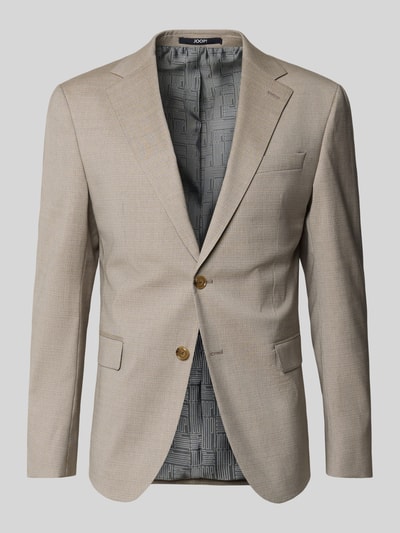 Produktfoto, Slim Fit 2-Knopf-Sakko mit Pattentaschen von JOOP! Collection im beigen Woll-Mix mit Lyocell-Anteil, feine Struktur.