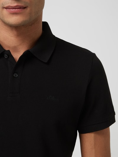 s.Oliver RED LABEL Regular fit poloshirt van katoen Zwart - 3