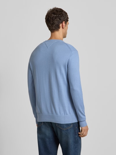 Tommy Hilfiger Regular fit pullover van een mix van katoen en kasjmier Jeansblauw - 5