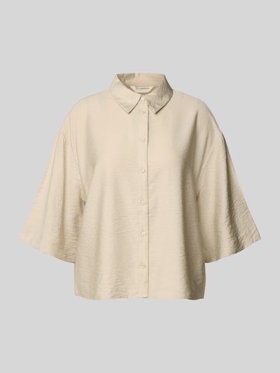 MSCH Copenhagen Bluzka o kroju relaxed fit z efektem marszczenia model ‘Nyla Amabella’ Beżowy 2