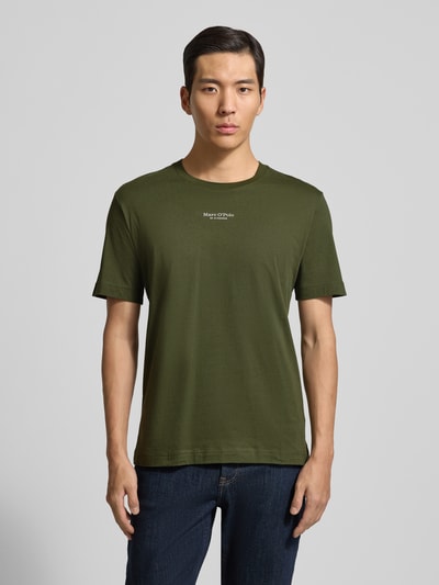Marc O'Polo Regular fit T-shirt van puur katoen Olijfgroen - 4