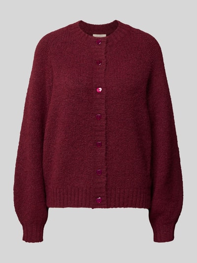 FREE/QUENT Gebreid jack met knoopsluiting, model 'Luisa' Bordeaux - 2