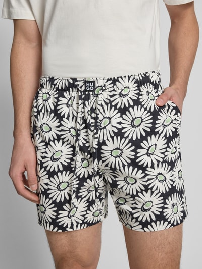 HUGO Regular Fit Sweatshorts mit Label-Patch Modell 'DAZZY' Black 3
