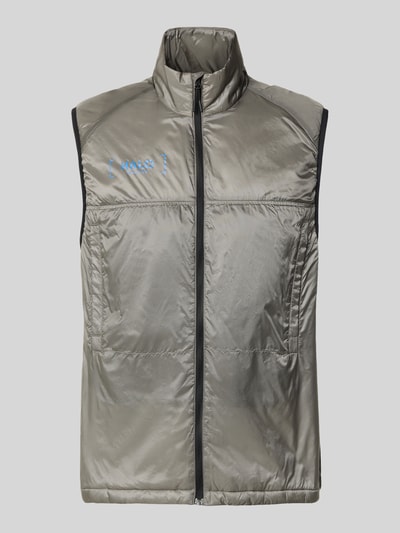 Produktfoto, silbergraue Weste mit Stehkragen, Reißverschluss und Logo, Regular Fit, Modell 'HALO SABER' von HALO, glatte Textur