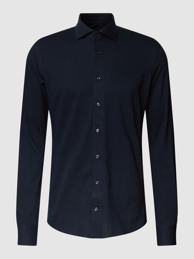 Profuomo Slim fit zakelijk overhemd van katoen met stretch Marineblauw - 2