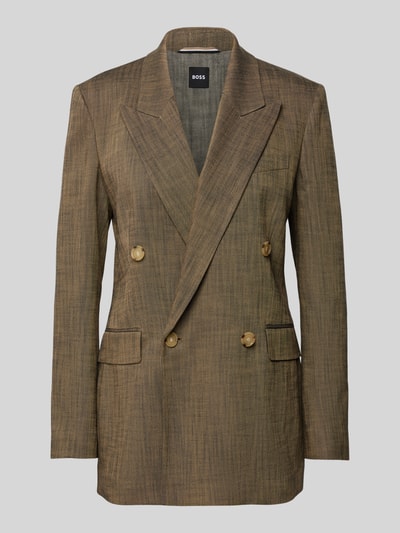 BOSS Blazer aus Viskose-Mix mit Strukturmuster Modell 'Jaleto' Cognac Melange 1