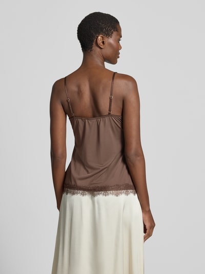 Jake*s Collection Spitzentop mit V-Ausschnitt Dunkelbraun 5