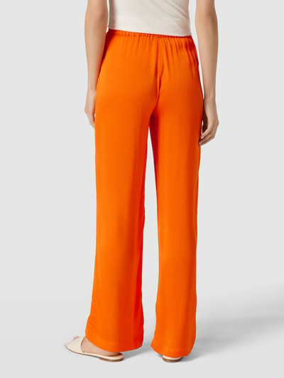 Milano Italy Stoffen broek met elastische band Oranje - 5