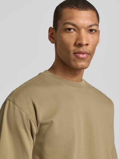Jake*s Studio Men Relaxed fit T-shirt van puur katoen Olijfgroen - 3