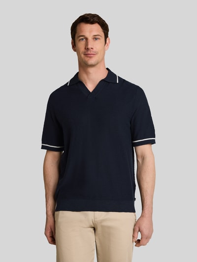 Tom Tailor Koszulka polo z czystej bawełny o wyglądzie dzianiny, krój regular fit Granatowy 4