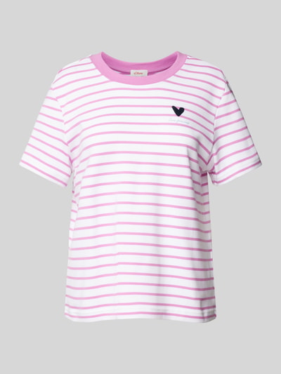 s.Oliver RED LABEL T-shirt met labelprint Rosé - 2