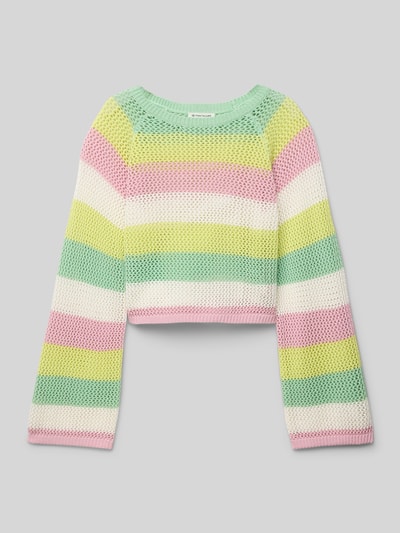 Tom Tailor Sweter krótki z dzianiny z czystej bawełny Złamany biały 1