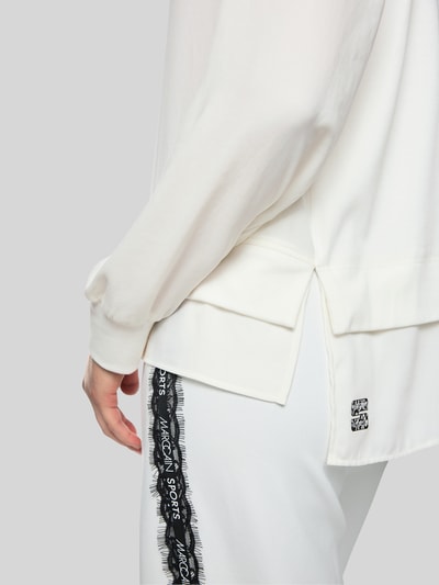 Marc Cain Langarmshirt mit gerafftem Stehkragen Offwhite 6