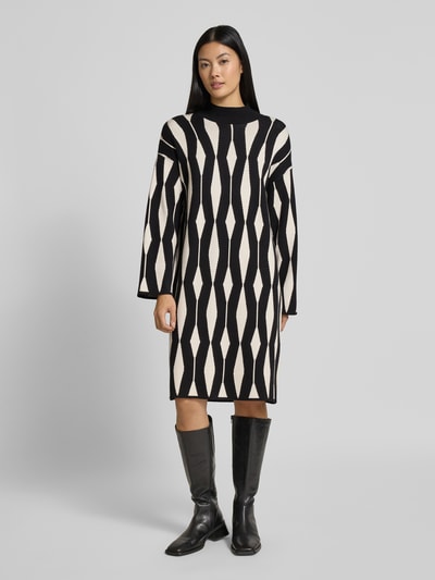 B.Young Knielanges Strickkleid mit Stehkragen Modell 'Otari' Black 4