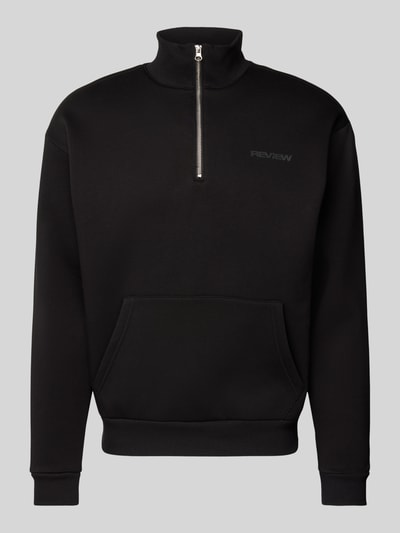 REVIEW Essentials sweatshirt met halve rits Zwart - 2