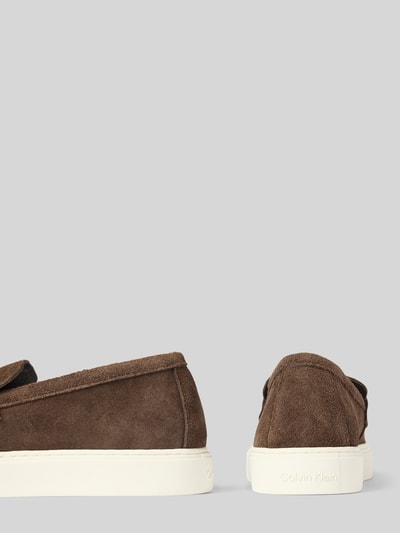 CK Calvin Klein Mokassins aus Leder mit Label-Detail Mittelbraun 2