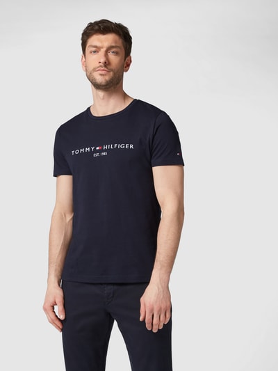 Tommy Hilfiger T-shirt z bawełny bio Granatowy 4