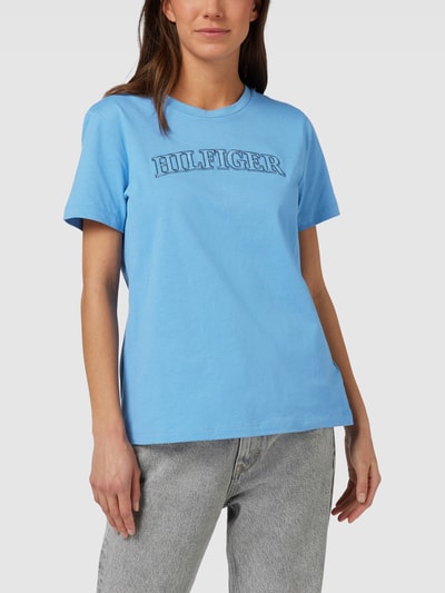 Tommy Hilfiger T-Shirt mit Label-Stitching Hellblau 4