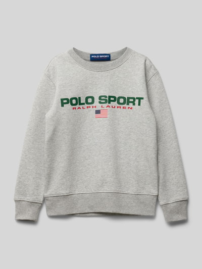 Polo Sport Sweatshirt mit Label-Print Mittelgrau Melange 1