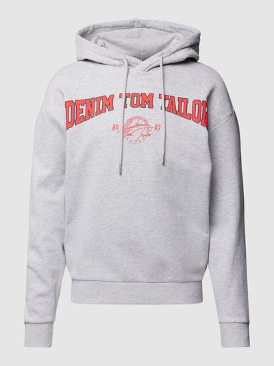 Tom Tailor Denim Hoodie met labelprint Lichtgrijs gemêleerd - 2