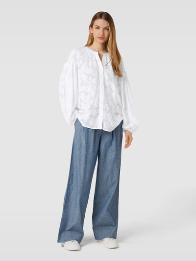 Lauren Ralph Lauren Bluse mit Viskose-Anteil und floralem Motiv-Stitching Weiss 1