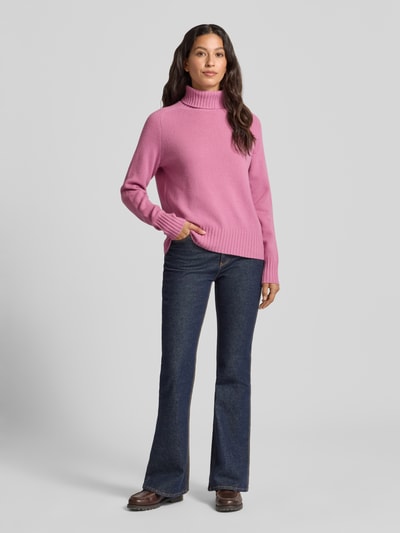 Fynch-Hatton Rollkragenpullover mit gerippten Abschlüssen Rose 1