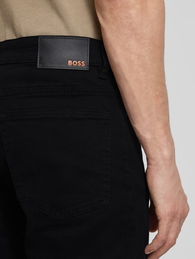 BOSS Orange Regular fit jeans met labeldetail, model 'Re.Maine' Zwart - 3