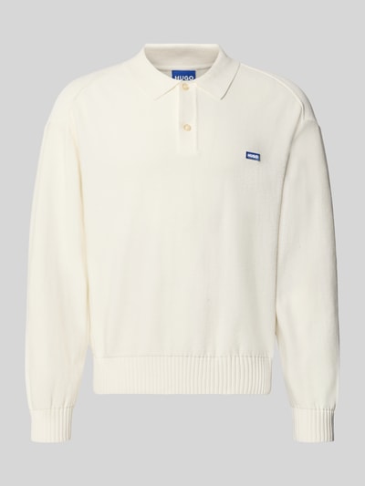 Produktfoto, Oversized Fit Pullover aus reiner Baumwolle Modell 'San Patty' von HUGO in Creme mit glatter Textur und Rippbündchen, Herren Pullover von HUGO Blue.