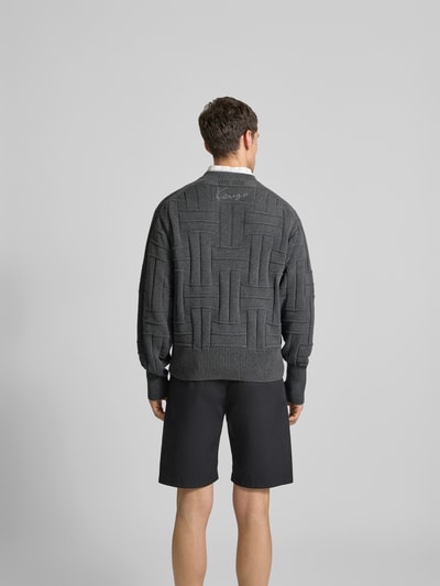 Kenzo Pullover in Strick-Optik Dunkelgrau 5