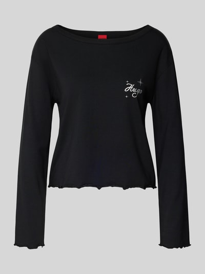 HUGO Regular fit shirt met lange mouwen en katoen Zwart - 1