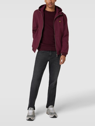 Lyle & Scott Jacke mit Label-Patch Bordeaux Rot 1