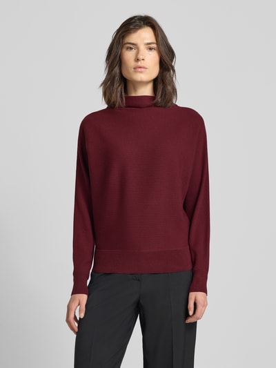 Zero Strickpullover aus Viskose-Mix mit Stehkragen Rot 4