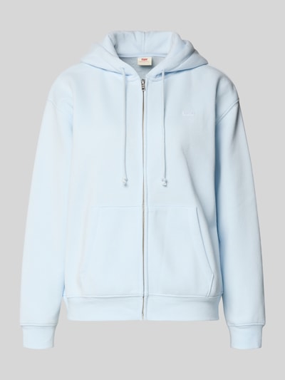 Produktfoto, jasnoniebieska Sweatjacke mit Kapuze von Levi's®, bawełniana mieszanka, luźny krój, kieszenie, ściągacze, zamek, kaptur