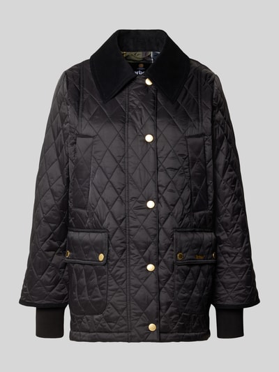 Barbour kurtka pikowana o kroju regular fit z aksamitnym kołnierzem model 'BEADNELL' Czarny 1
