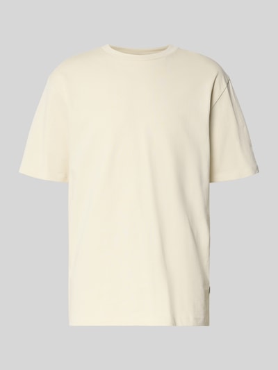Lindbergh Oversized T-Shirt mit geripptem Rundhalsausschnitt Offwhite 2