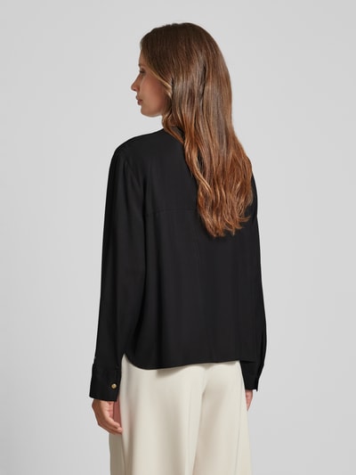 Tommy Hilfiger Blouse van pure viscose met labeldetail, model 'FLUID' Zwart - 5