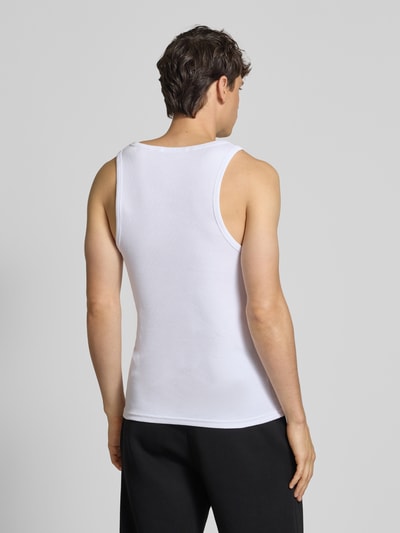REVIEW Tanktop in riblook met labelstitching Wit - 5