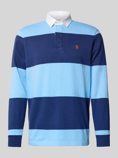 Polo Ralph Lauren Sweatshirt mit Polokragen und Label-Stitching Hellblau 2