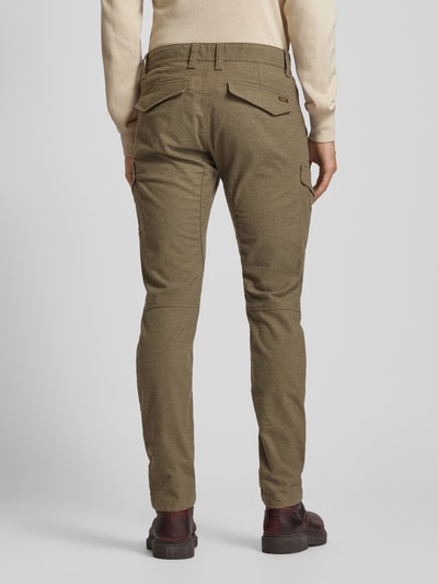 PME Legend Tapered fit cargobroek met labeldetail, model 'Skyring' Olijfgroen - 5