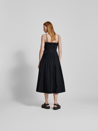 Staud Midikleid mit Spaghettiträger Black 5