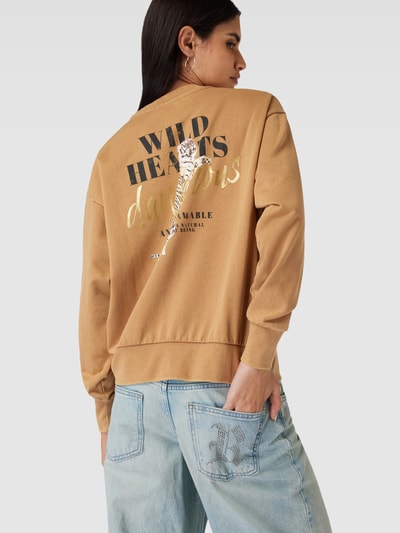 Only Oversized Sweatshirt mit Motiv-Print Modell 'LUCINDA' Sand 3