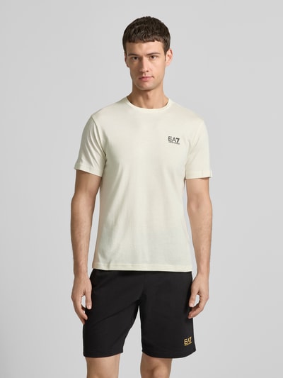 EA7 Emporio Armani T-shirt met labelprint Offwhite - 4