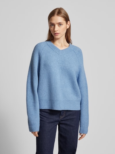 Marc O'Polo Denim Gebreide pullover met ribboorden Lichtblauw - 4