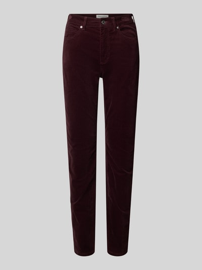Marc O'Polo Spodnie sztruksowe o kroju slim fit z mieszanki bawełny model „ALKEA” Bordowy 2