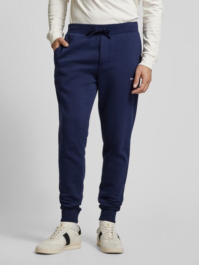 Polo Sport Slim fit sweatpants met labelstitching Donkerblauw - 4