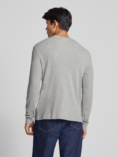 Calvin Klein Jeans Bluzka z długim rękawem i fakturowanym wzorem Jasnoszary melanż 5