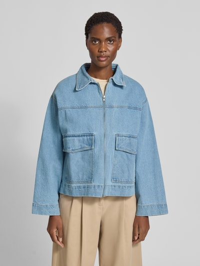 Neo Noir Jeansjack met platte kraag, model 'Titan' Lichtblauw - 4