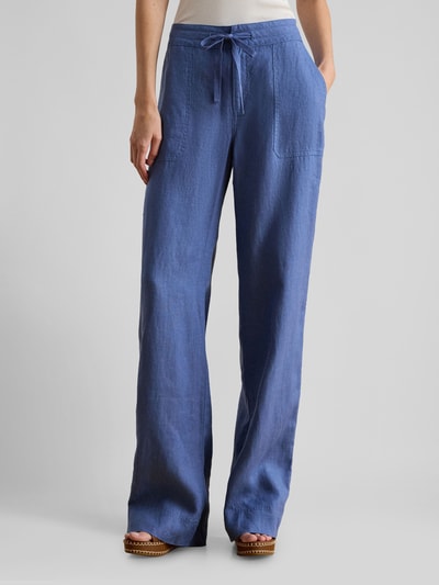 Lauren Ralph Lauren Regular Fit Weite Hose aus reinem Leinen Hellblau 4