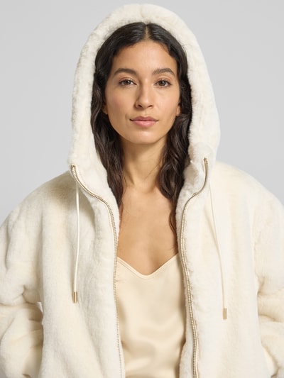 Guess Jacke aus Kunstfell mit Reißverschluss Modell 'LUCREZIA' Ecru 3